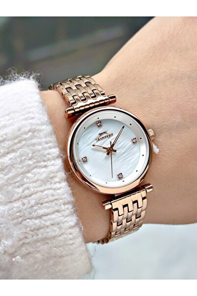 Slazenger Special Design Steel Cord Copper Color Women Wrist Watch 2526Mr