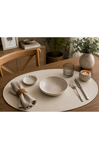 EGE ÖRGÜM Supla Handmade 1 Piece Oval Presentation Mat