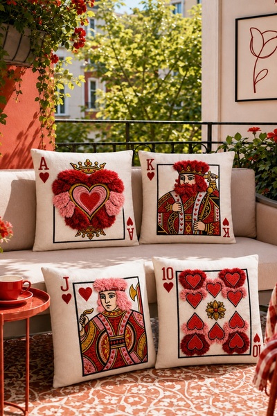 EVPANYA (Fără pene) Set de 4 huse de pernă cu model, imprimate digital