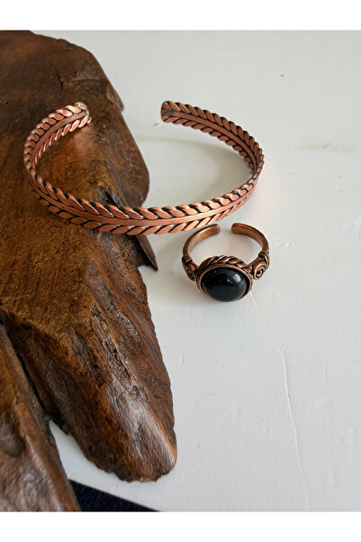 Rupen Kraft 100% Pure Copper Bracelet and Ring Combination with Natural Star ...