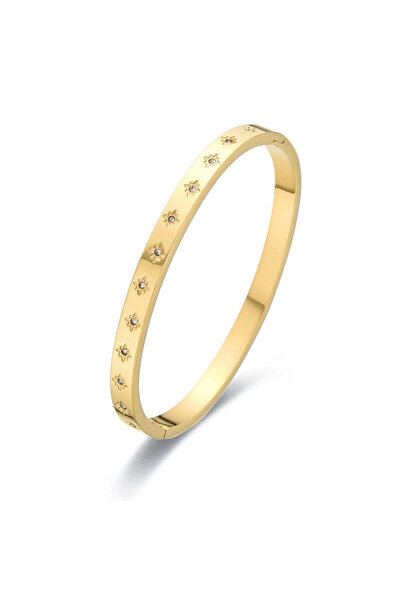 Pursehuit Brățară tip bangle, auriu, din oțel inoxidabil, placată cu aur de 1...