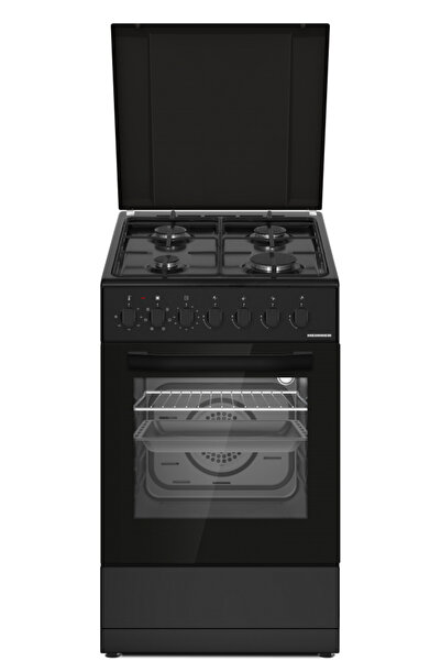 Heinner HFSC-S60LITGC-BK 50x60 cm Aragaz combinat, Plită pe gaz și Cuptor ele...