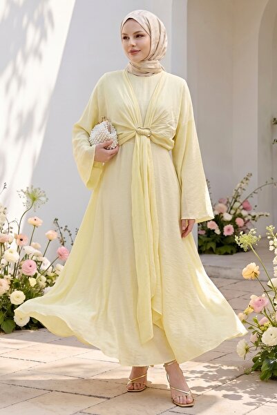 InStyle Light Yellow Dress with Buckle Bolero