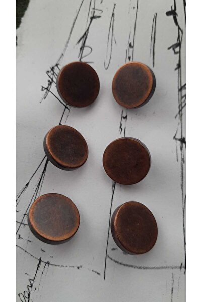 ILCARE Copper Antique Metal Button 17 mm 6 Pieces