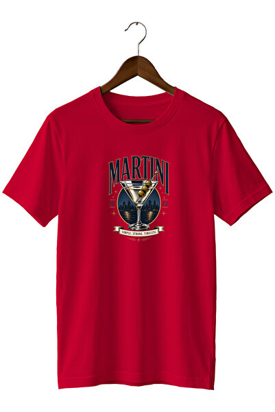 remonz Martini Cocktail Unisex Cocktail Printed Regular Fit Crew Neck T-Shirt