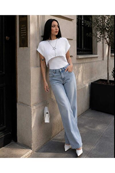 Budan Export Women's Crop Casual Short Sleeve Summer Set with Necklace