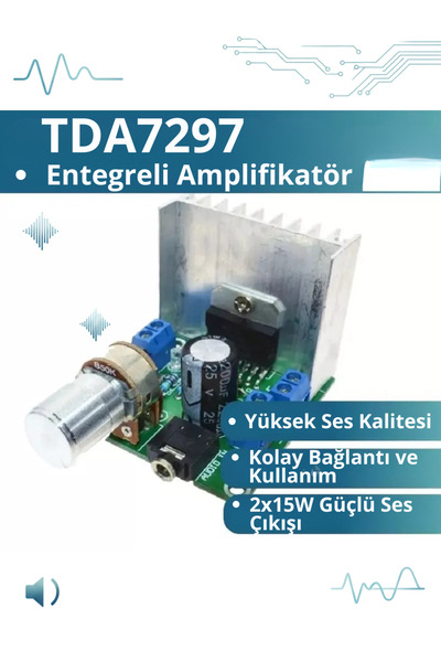 RoboPazar TDA7297 2x15W Stereo Ses Amplifikatör Modülü