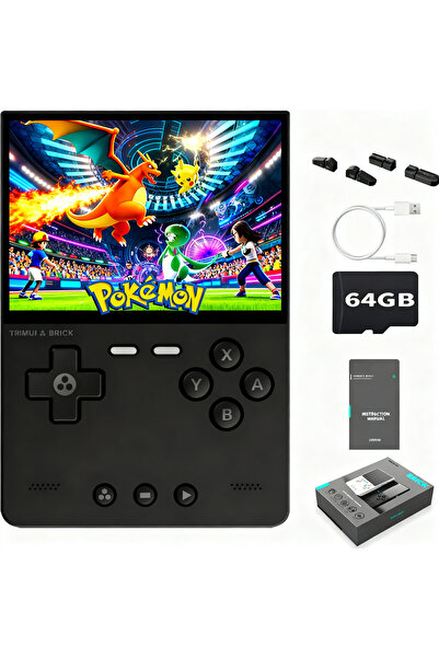 PRODYS Consola Jocuri Portabila, TRIMUI Brick, Wi-Fi, Bluetooth, 64 GB, Jocua...