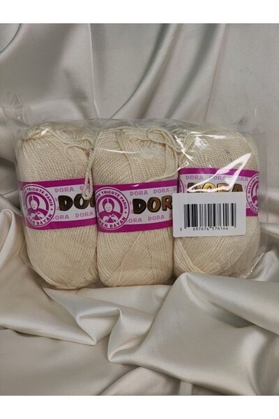 Ören Bayan Dora Off-White Hand Knitting Yarn (3 Pieces) - Color: 004