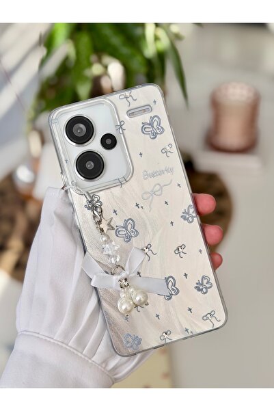 Go Aksesuar Redmi Note 13 Pro Plus 5g Uyumlu 3d Charm İNCİLİ KURDELE Tasarıml...