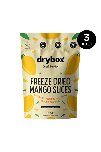 DRYBOX شرائح المانجو 16 جرام، عبوة من 3 قطع – مجففة بالتجميد، بدون إضافة سكر،...