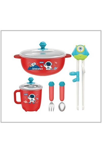 Generic Brand Life Steel Dinner Set 5 Pieces Alien Red C-1010