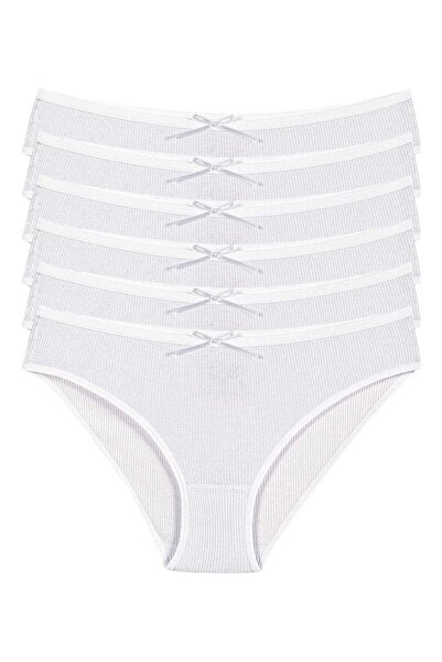 YILDIZ Lycra Camisole Women's Bikini Panties White 6-Pack