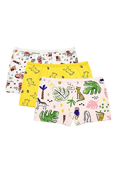 YILDIZ Lycra Girls' Patterned Boxer 3-Pack