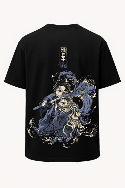 nirvoda Oversize Tanjiro Nezuko Kamado Bond Demon Slayer T-Shirt - Large Prin...