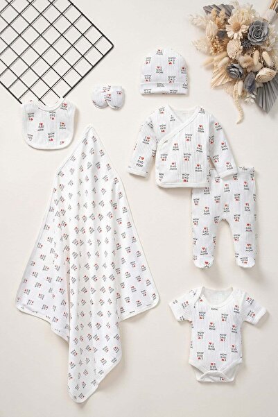 dinamik çocuk Unisex Newborn Baby 7-Piece Hospital Discharge Set 0-3 Months M...