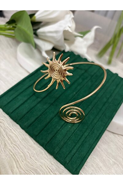 Güneş detaylı gold pazuluk