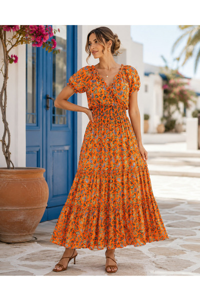 we park hande Paisley Patterned Summer Maxi Dress
