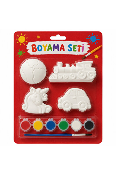 Luniva Minik Kaşifler Alçı Boyama Seti – Tren, Araba, Unicorn ve Dünya Figürl...