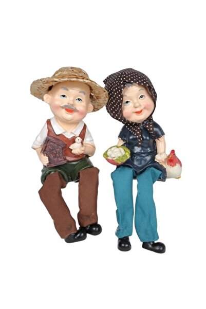 OEM Figurină din rășină Familie Bunici Fermierii 22x7 cm