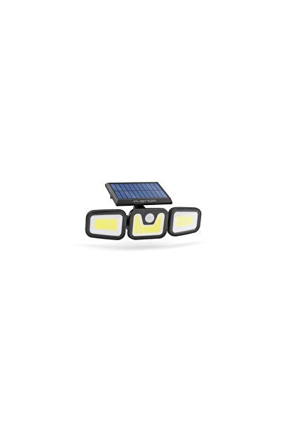 Mercaton Proiector solar LED COB rotativ cu 3 capete, cu senzor de mișcare, 6...