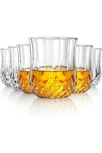 KASTWAVE Diamond Glassware Set of 6, Premium Crystal Tumbler - 7oz Classic Tu...