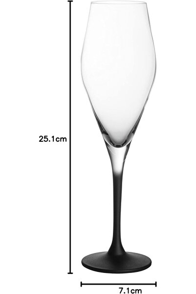 Villeroy & Boch - Manufacture Rock, Champagne Glass Set, 4 Pieces, 260 ml, Cr...