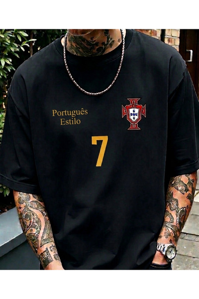 COHERENT Unisex Men/Women Portugal Custom Printed Oversize Cotton T-Shirt