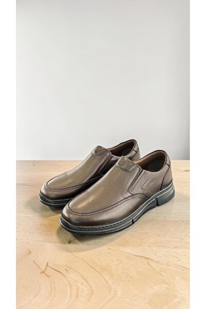 eforia 2617 Brown Genuine Leather Full Orthopedic Casual Men's Shoes