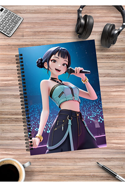 mertfigur دفتر ملاحظات حلزوني A5 بتصميم أنيمي صائدي الشياطين على طراز K-pop (...