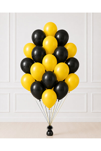 Balonsan Yellow Black Themed Balloon Bundle 20 Pieces
