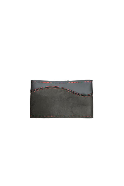 OEM Husa volan auto, imitatie piele si alcantara, cu ac si ata, marime M 38 c...
