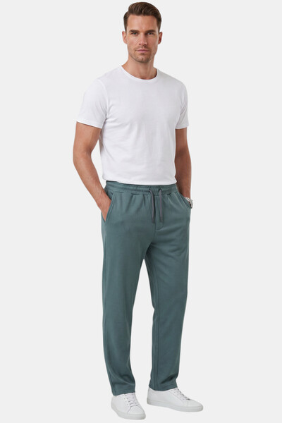 Rizz up Green Baggy Style Lycra Elastic Drawstring Men's Sports Trousers 2600262