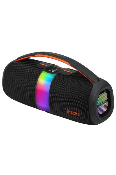 Venandin V-BOOM LUX Taşınabilir Bluetooth Hoparlör 30W × 2 | IPX6 Suya Dayanıklı | RGB Işıklandırmalı