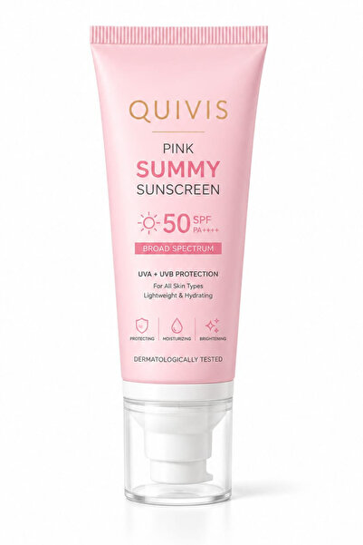 Quivis Pink Tone up Sun Cream Spf 50+ Brightening and Color-Equalizing Sun Cream