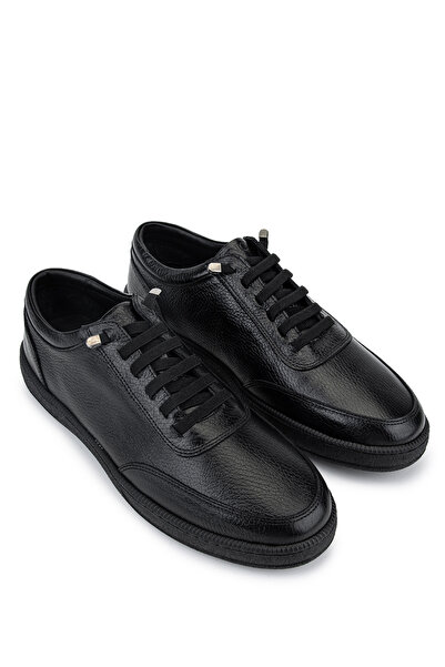 Tamer Tanca Erkek Hakiki Deri Siyah Sneakers & Spor Ayakkabı