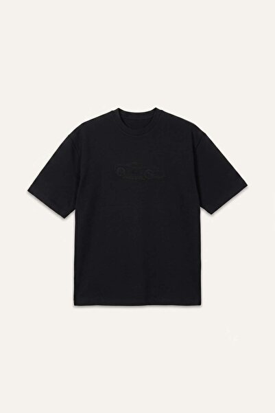 DeFacto Boxy Fit Printed Short Sleeve Black T-Shirt H7993Ax26Sm