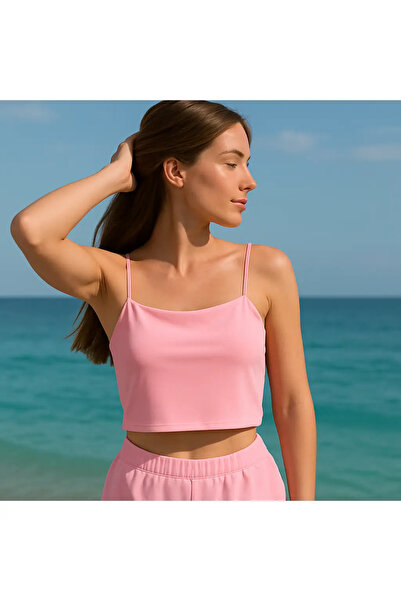 diğer1234 Γυναικείο Crop Top Bebe Plus – Ροζ — L