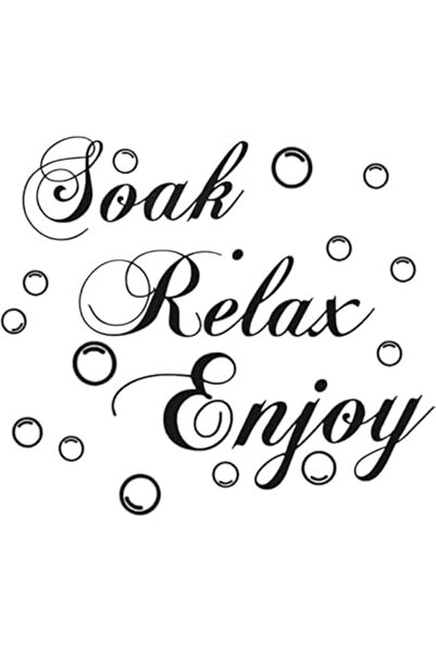 The Bros Bathroom Wall Decals, Soak Relax Enjoy Quote Stickers, 17.7x11.4 inc...