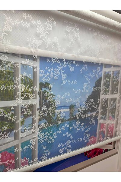 İREMKARAHOME Çift Mekanizmalı Tül Ve Stor Perde Düz - Model 6