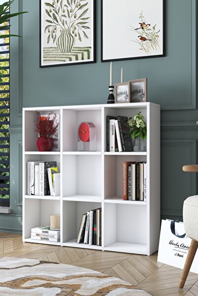 Rani Mobilya Rani HC121 Kitaplık 6 Raflı Çalışma Odası Kütüphane Modern Duvar...