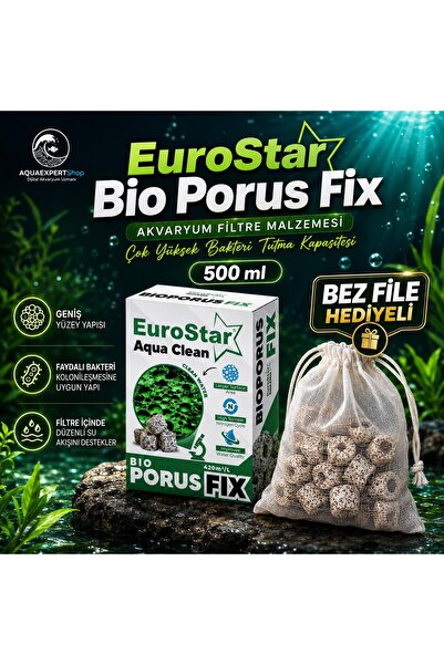 EuroStar Akvaryum Filtre Malzemesi - Bio Porus Fix - 500 ml - File Hediyeli -...