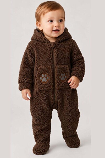Cantoy Wellsoft Baby Romper with Ears and Hood - with Paw Detail