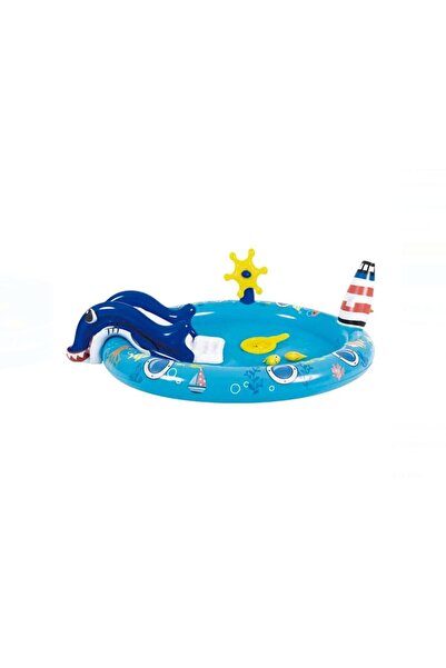 SunClub Piscină Gonflabilă Copii Model Naval cu Tobogan & Fântână Arteziană |...