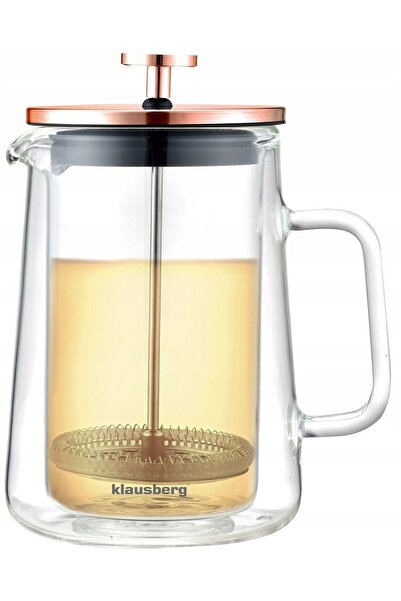 Klausberg Carafa de sticlă pentru cafea și ceai, 600ml, ROSE GOLD