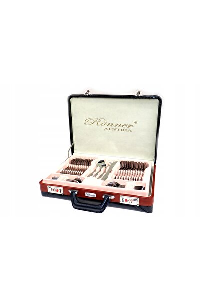 Rossner Set complet de unelte pentru 12 persoane, valiză cu 72 de piese. Ling...