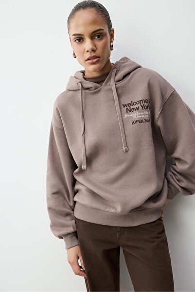 LEFTIES Kapüşonlu baskılı sweatshirt