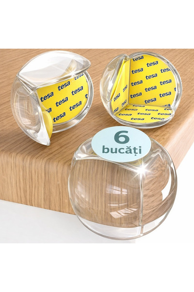 Adlersfeld Set 6 Protecții Transparente Rotunde pentru Colțuri de Mobilier, A...