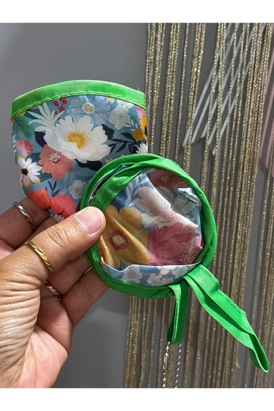 MODA Bahar Çiçekleri Tasarımlı Katlanır Mini Yelpaze - Çantada Taşınabilir Ko...