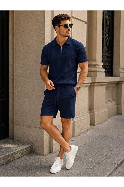 MODMEN Muška letnja polo majica i šorti (2 komada) - set muške majice i šorti